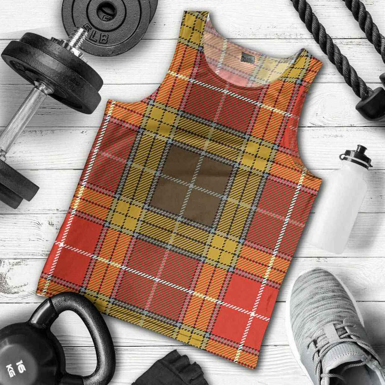 Buchanan Old Set Weathered Tartan Plaid Men Tank Top