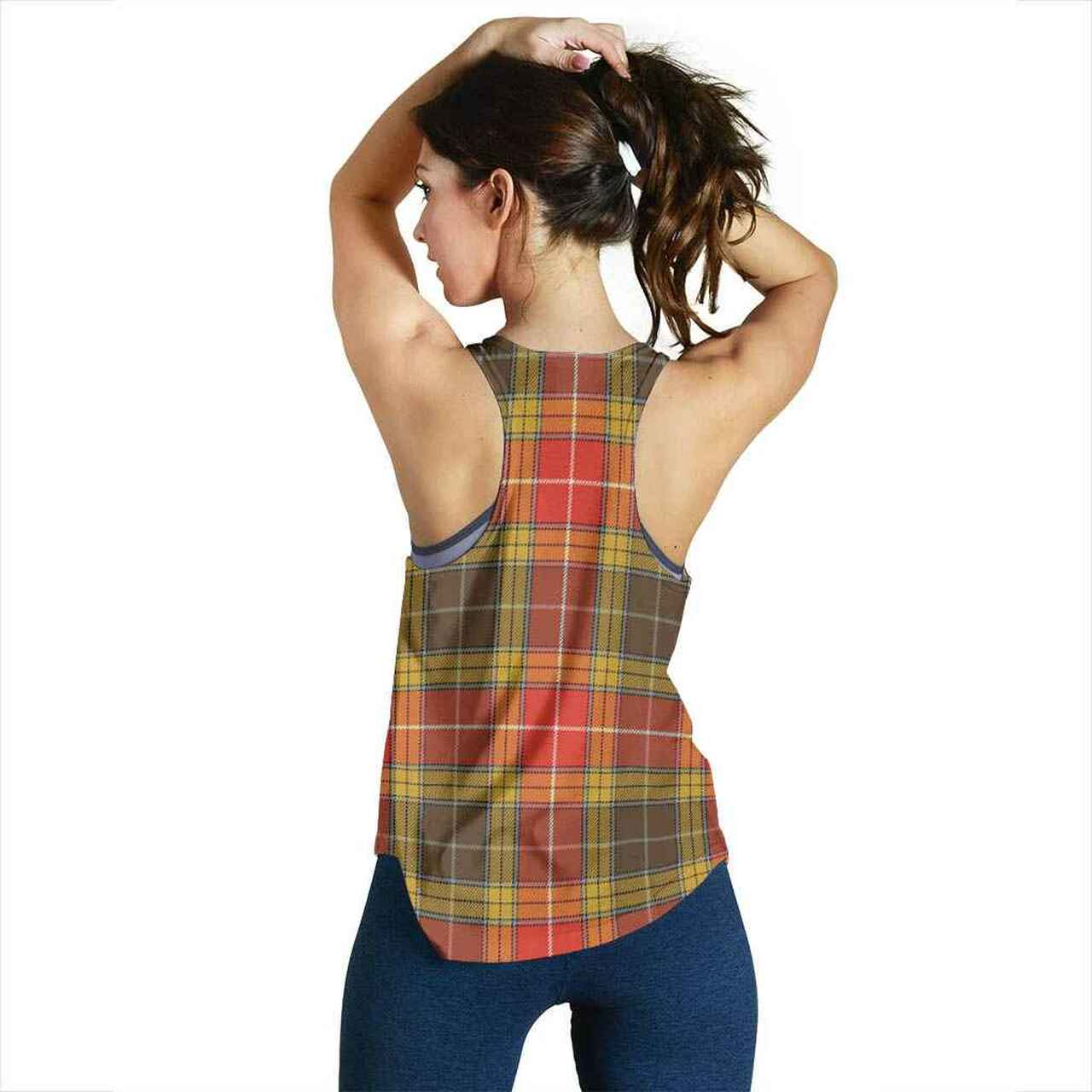 Buchanan Old Set Weathered Tartan Plaid Women Racerback Tank