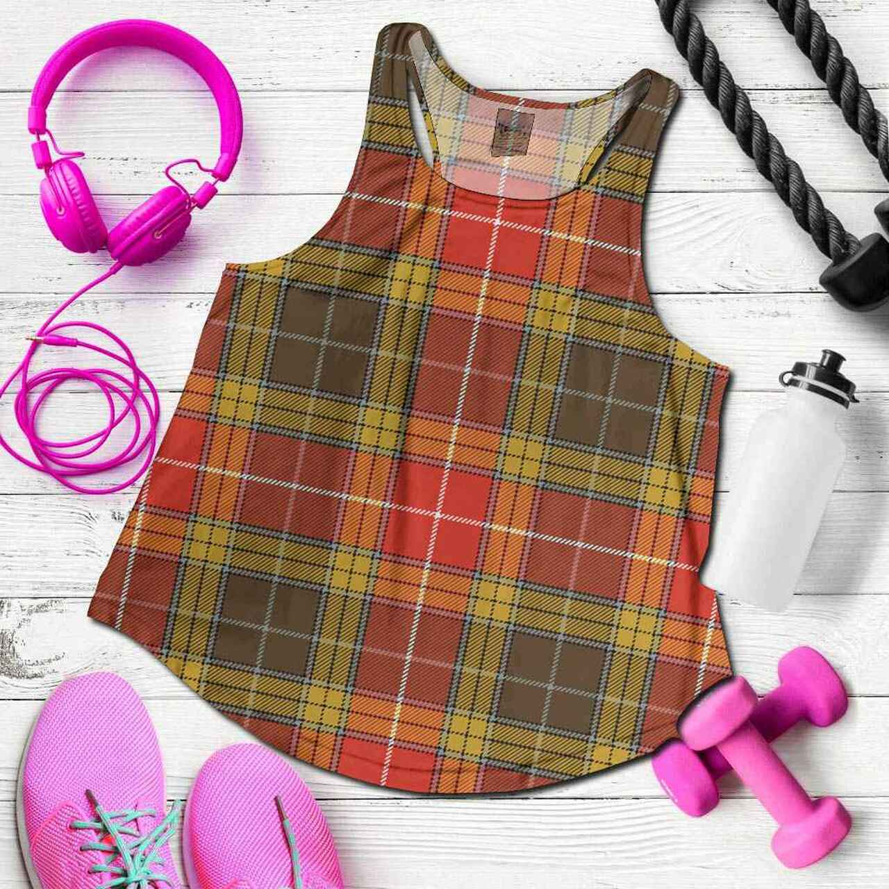 Buchanan Old Set Weathered Tartan Plaid Women Racerback Tank