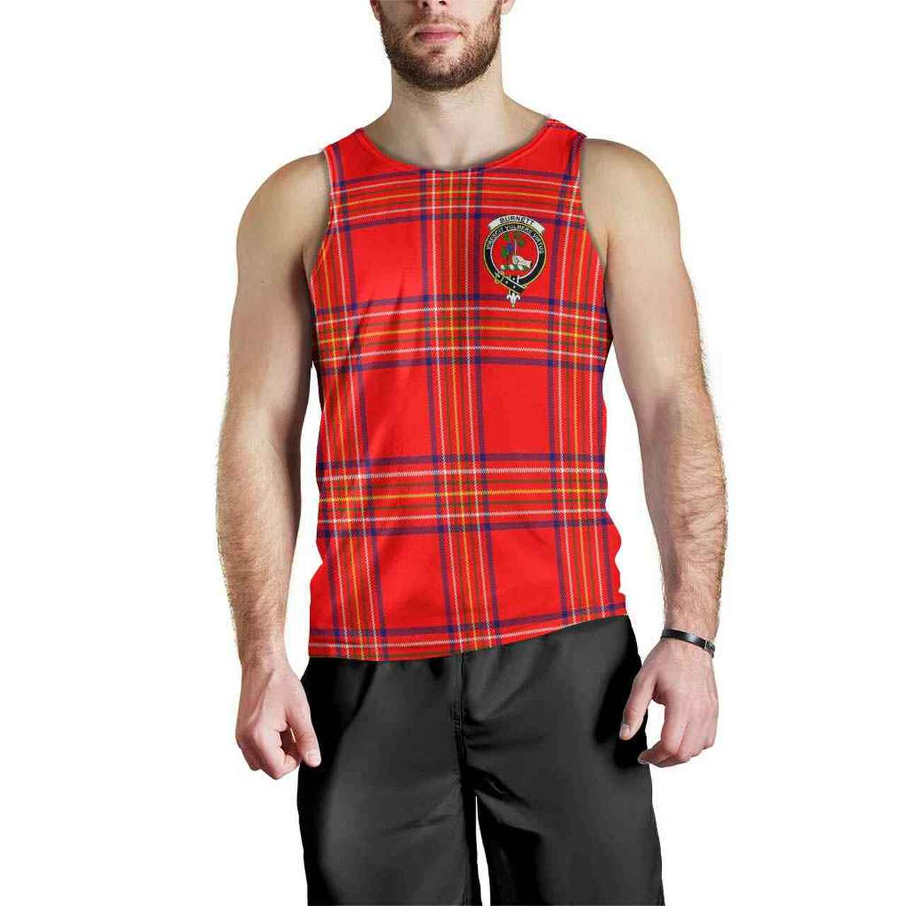 Burnett Tartan Crest Men Tank Top