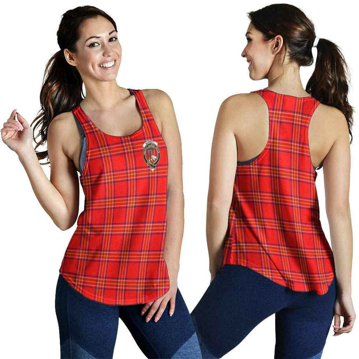 Burnett Tartan Crest Women Racerback Tank