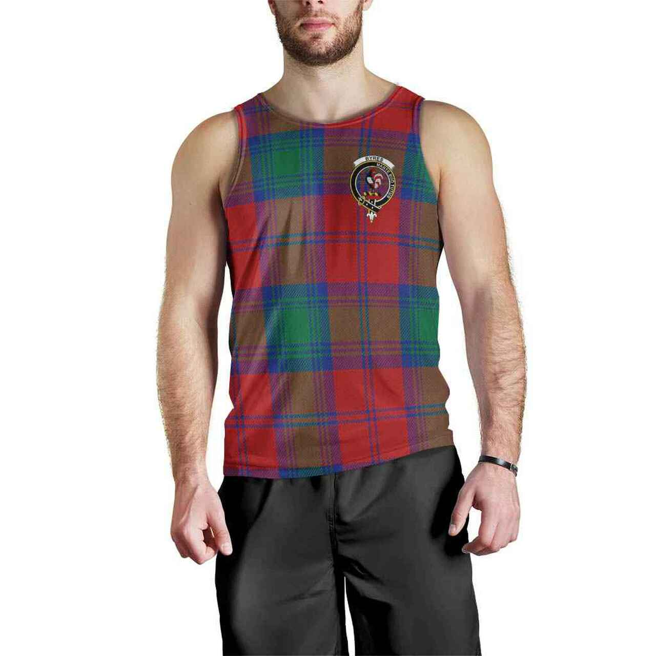 Byres Tartan Crest Men Tank Top