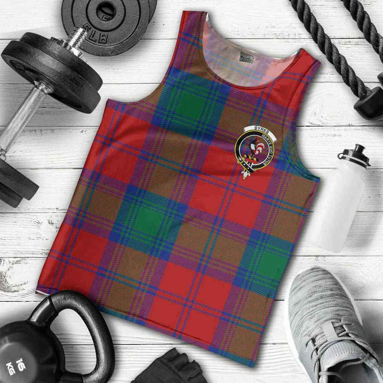 Byres Tartan Crest Men Tank Top