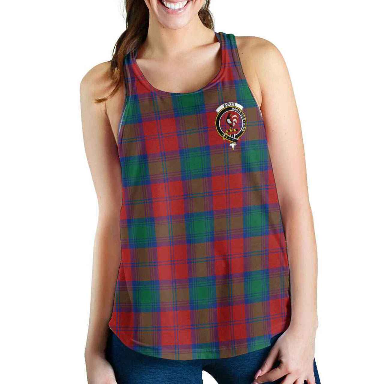 Byres Tartan Crest Women Racerback Tank