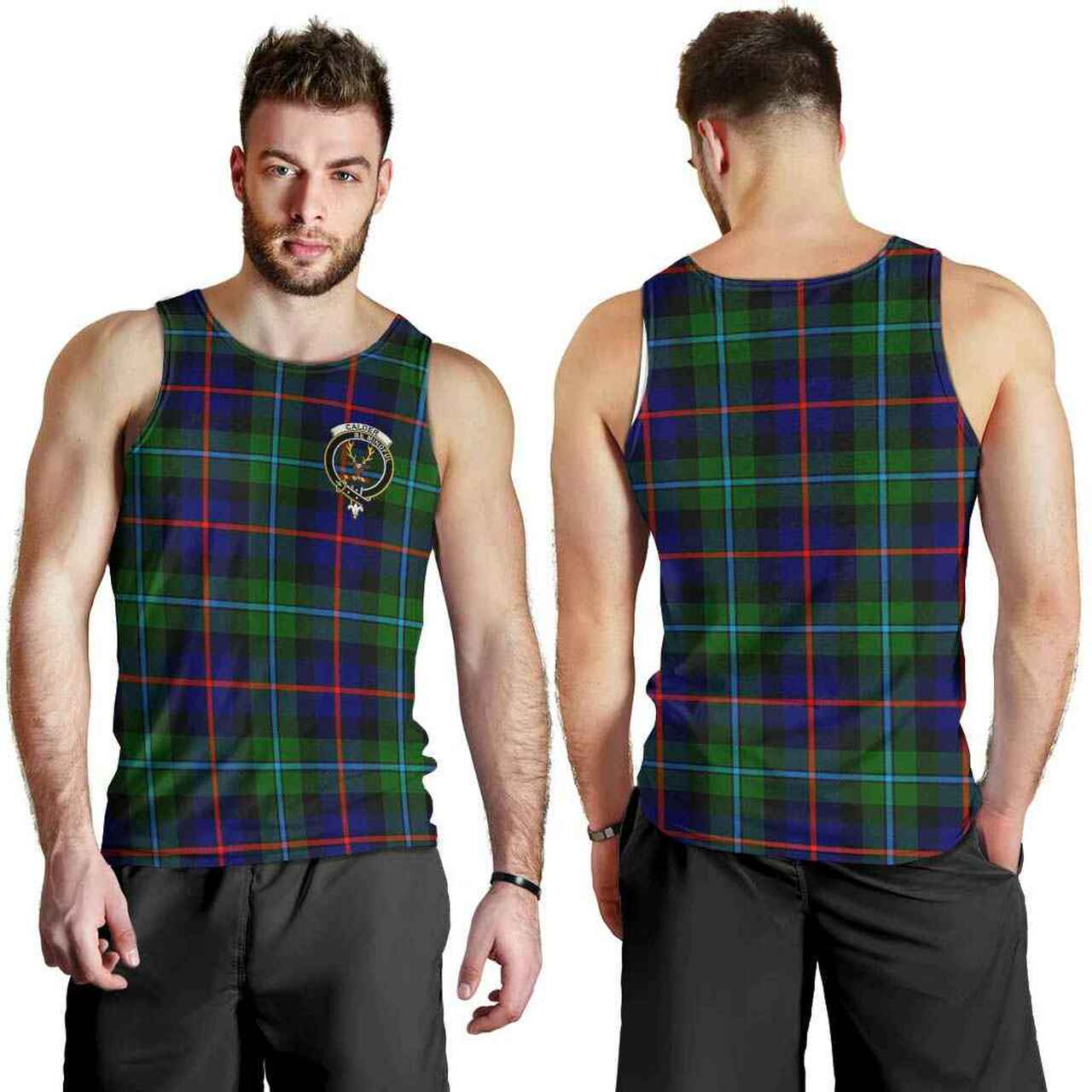 Calder Tartan Crest Men Tank Top