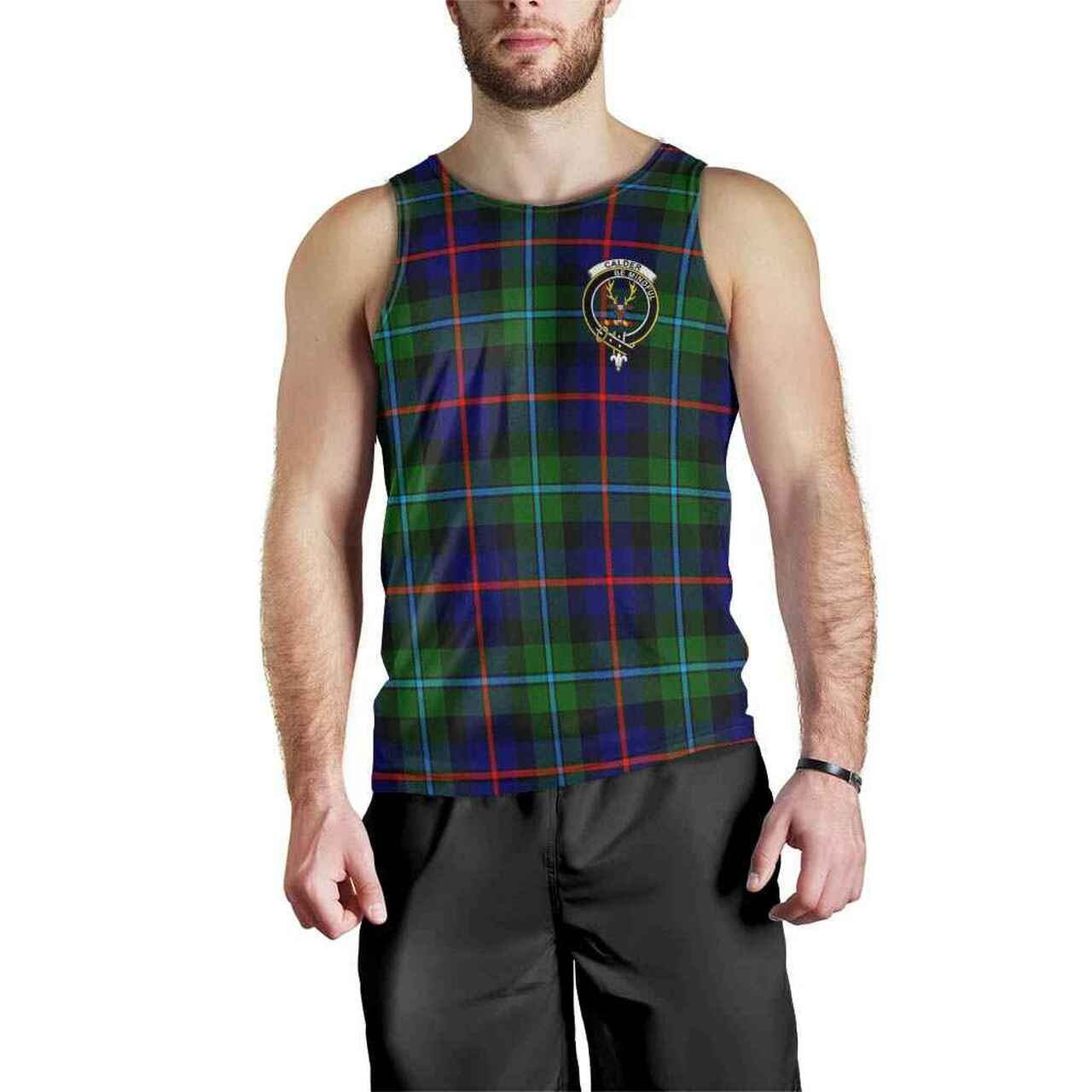 Calder Tartan Crest Men Tank Top