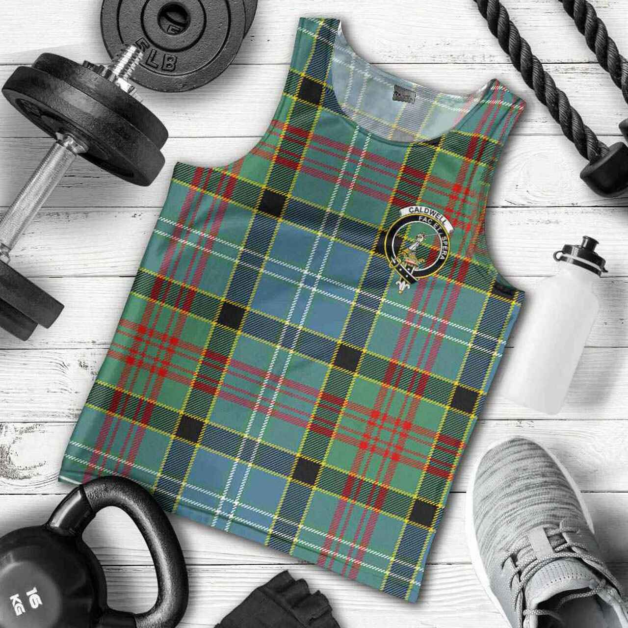 Caldwell Tartan Crest Men Tank Top