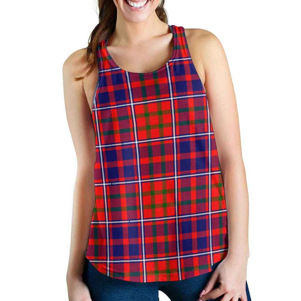 Cameron of Lochiel Modern Tartan Plaid Women Racerback Tank