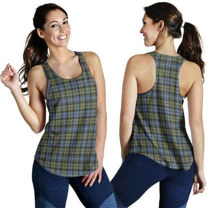 Campbell Faded Tartan Plaid Women Racerback Tank