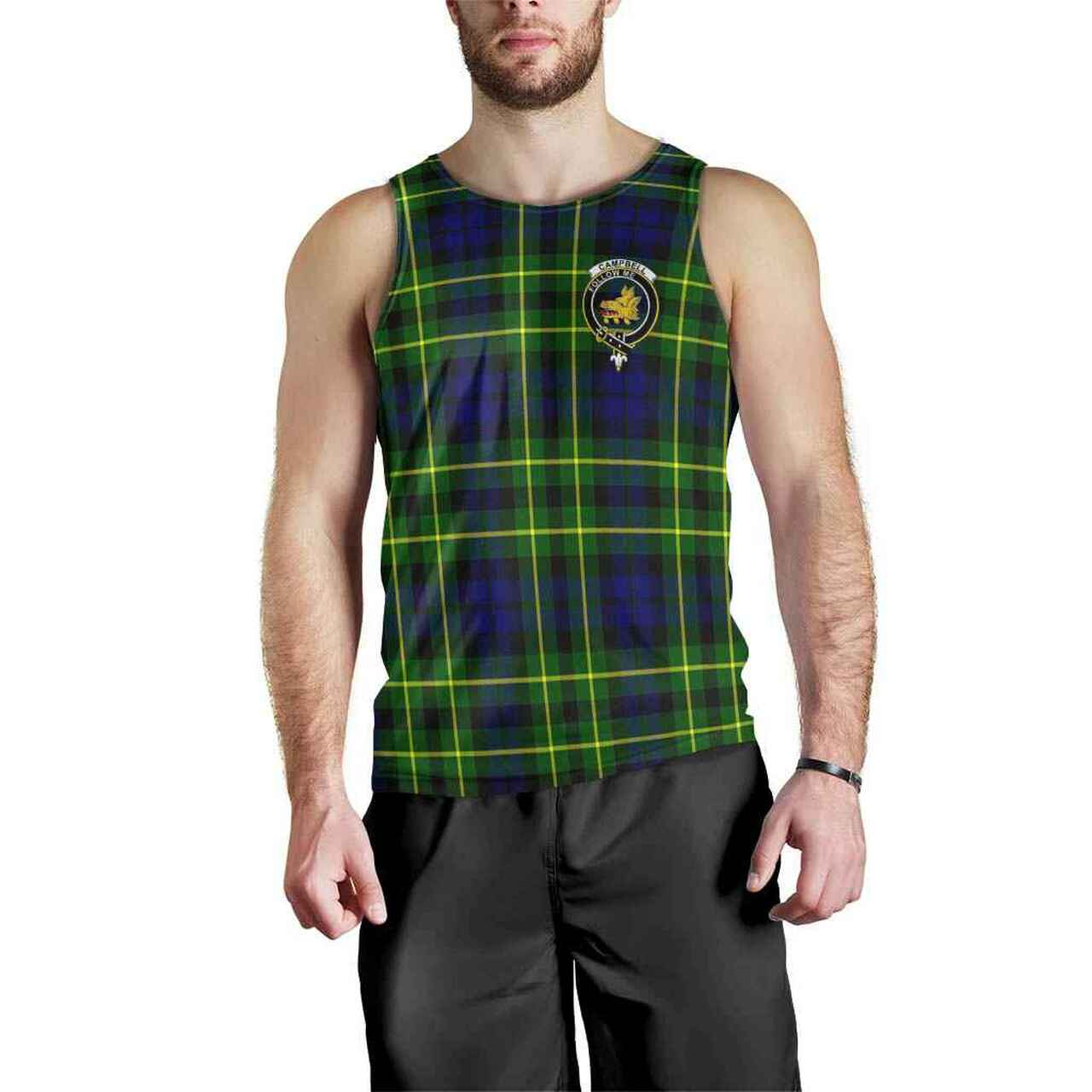 Campbell of Cawdor Tartan Crest Men Tank Top