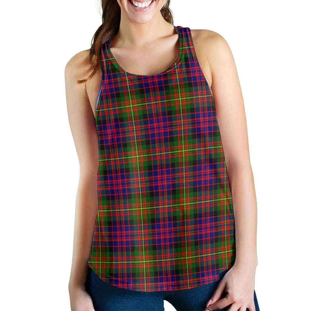 Carnegie Modern Tartan Plaid Women Racerback Tank