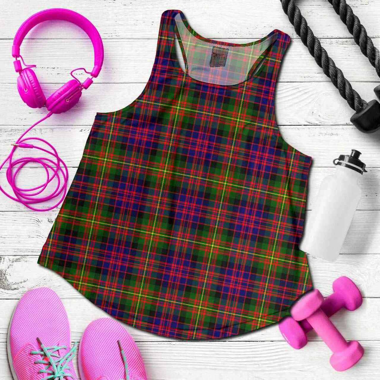 Carnegie Modern Tartan Plaid Women Racerback Tank