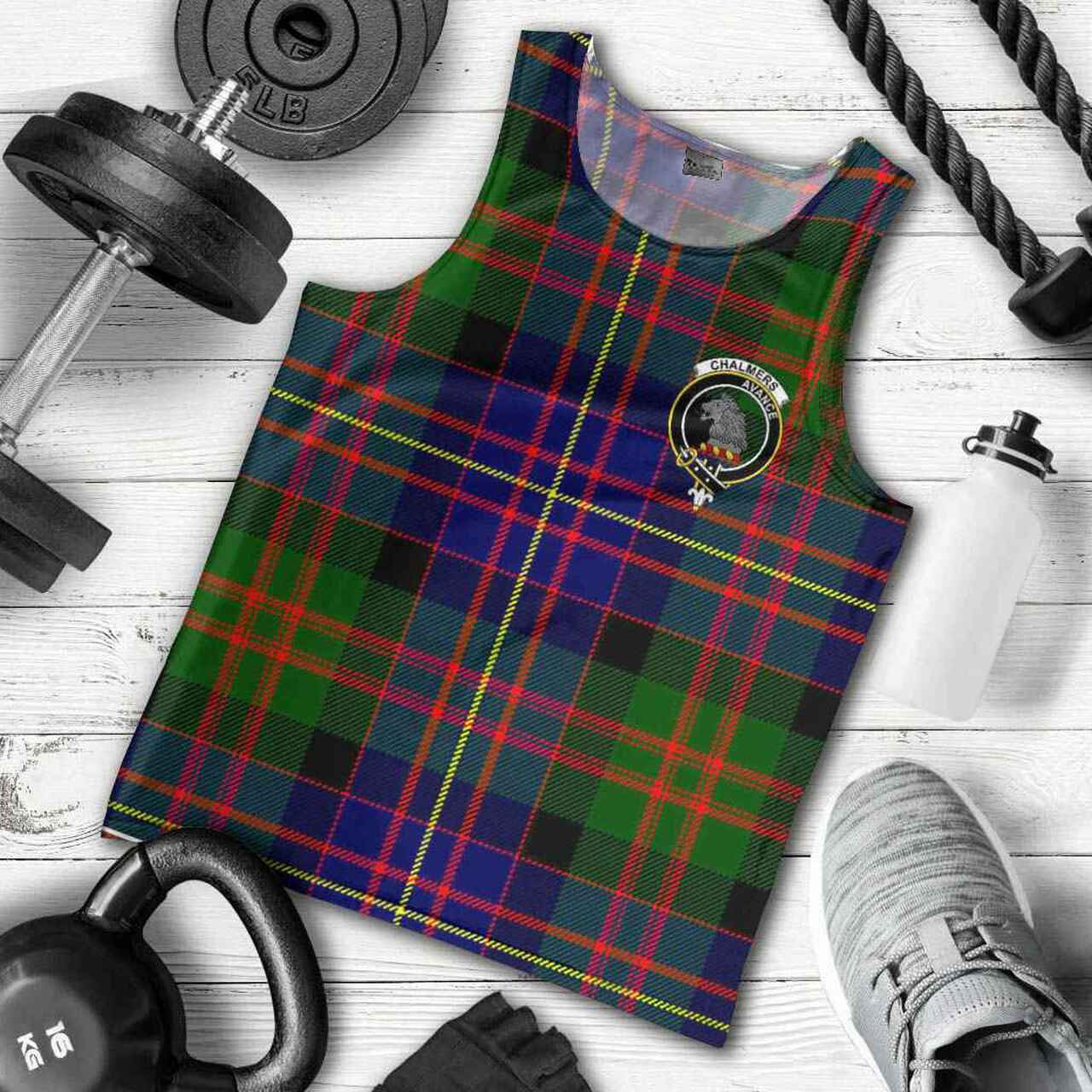 Chalmers Tartan Crest Men Tank Top