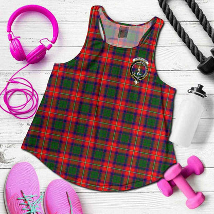 Charteris (Earl of Wemyss) Tartan Crest Women Racerback Tank