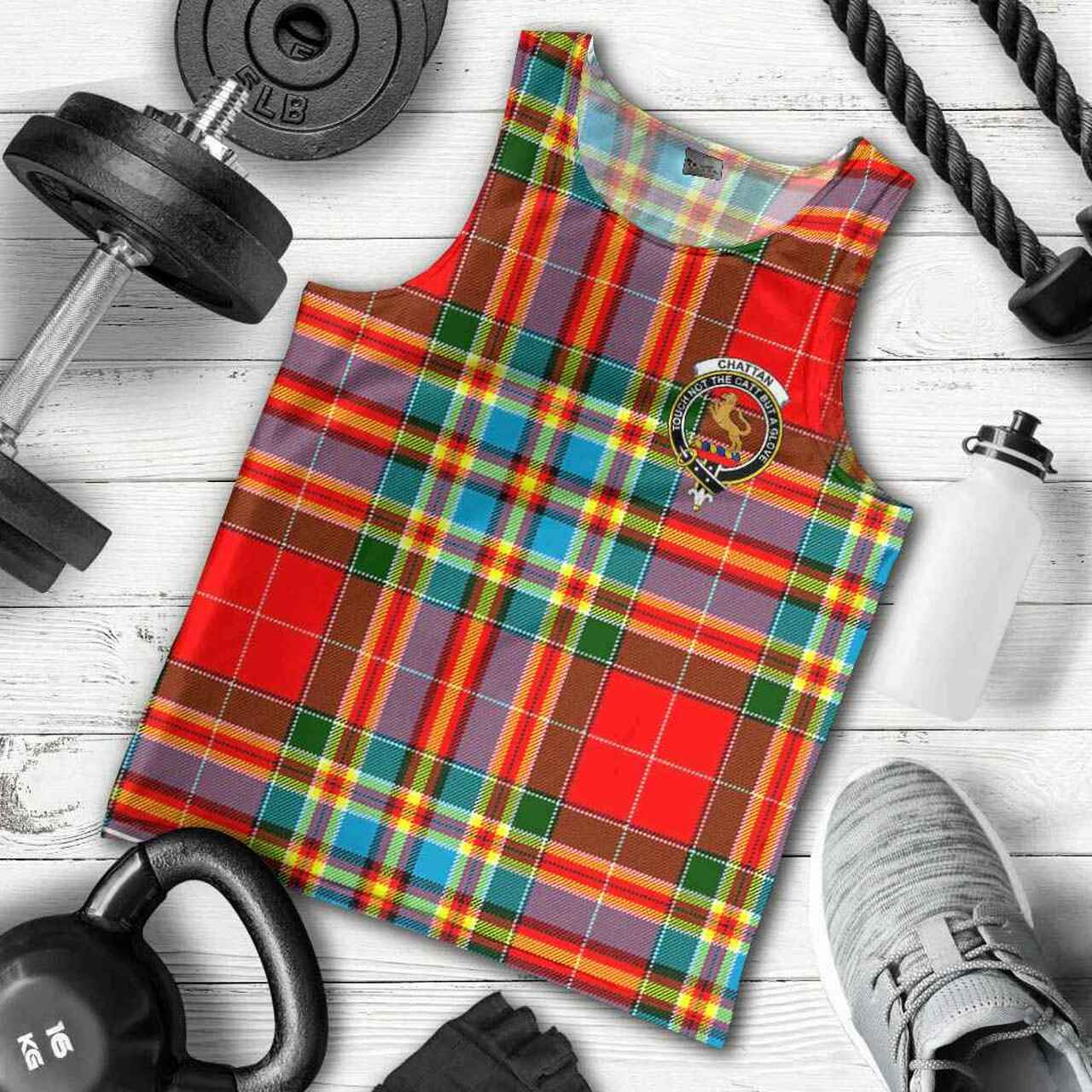 Chattan Tartan Crest Men Tank Top