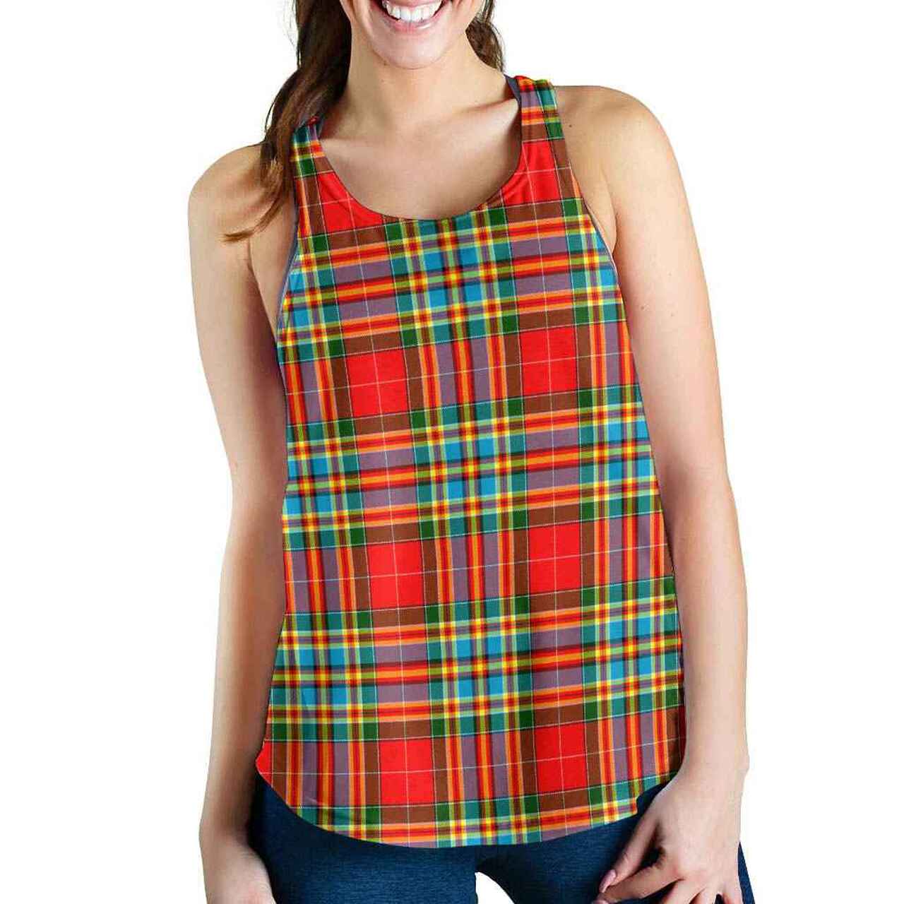 Chattan Tartan Plaid Women Racerback Tank