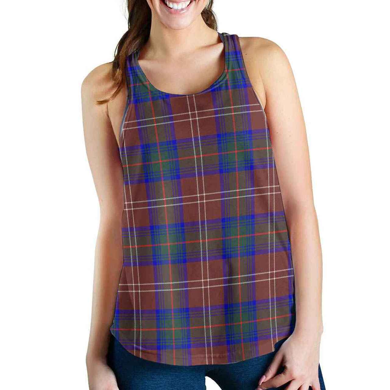 Chisholm Hunting Modern Tartan Plaid Women Racerback Tank