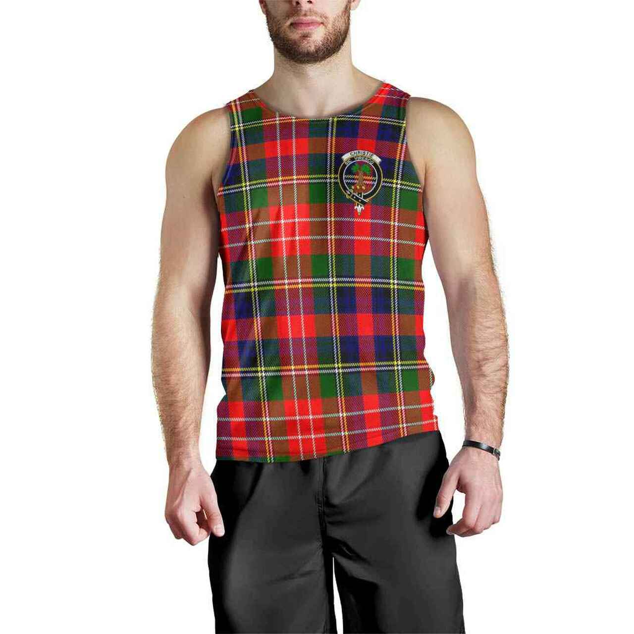 Christie Tartan Crest Men Tank Top