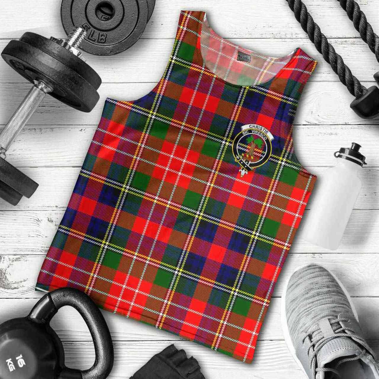 Christie Tartan Crest Men Tank Top