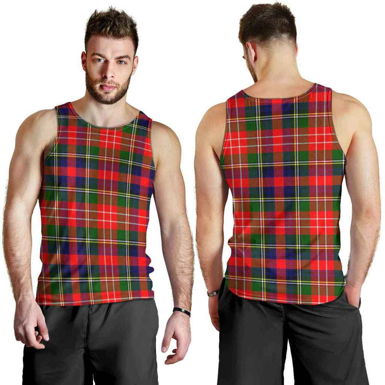 Christie Tartan Plaid Men Tank Top