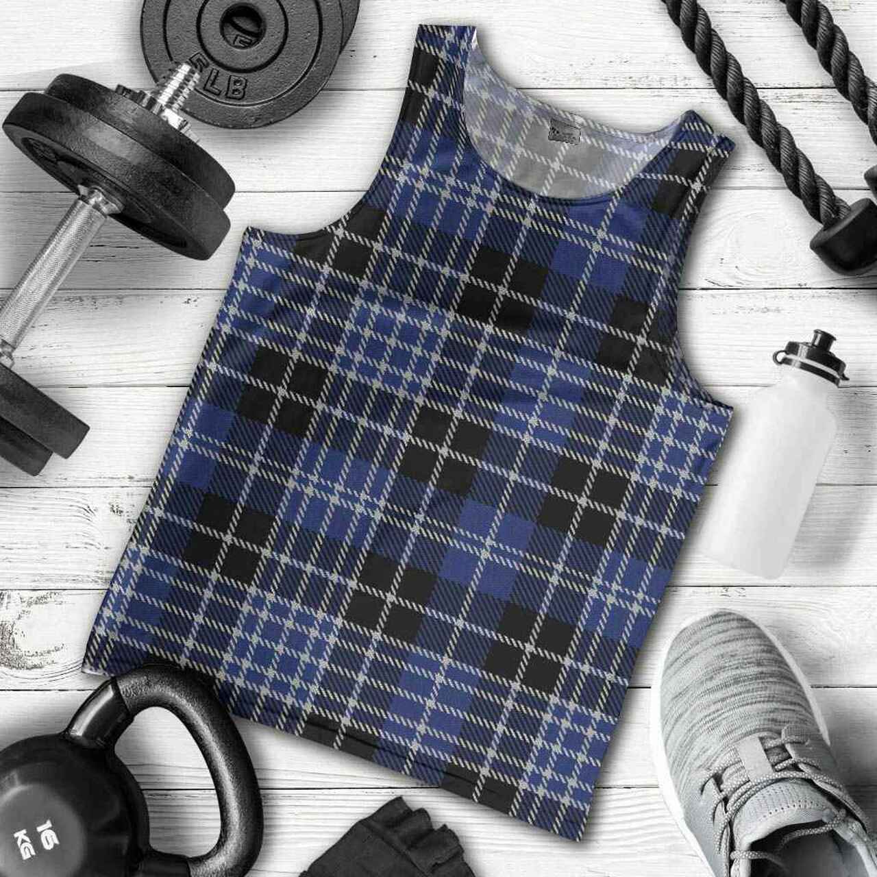 Clark Modern Tartan Plaid Men Tank Top