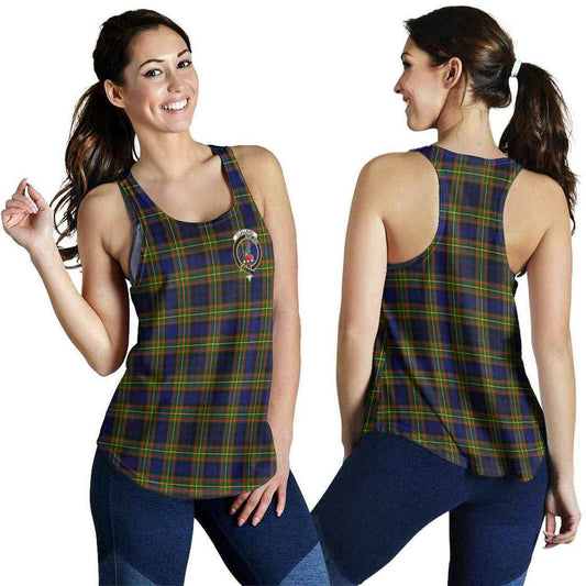 Clelland Tartan Crest Women Racerback Tank