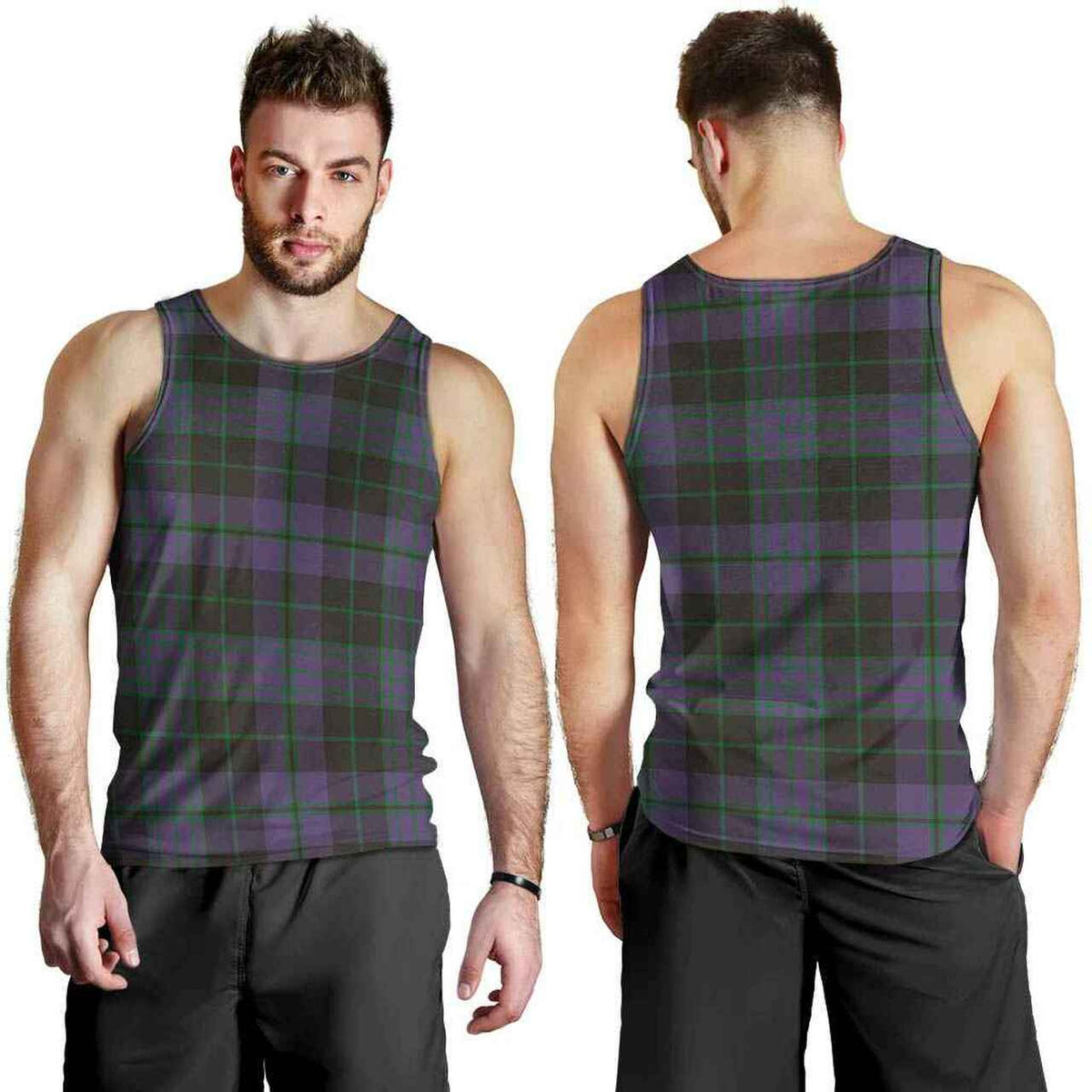 Clergy Green Tartan Plaid Men Tank Top