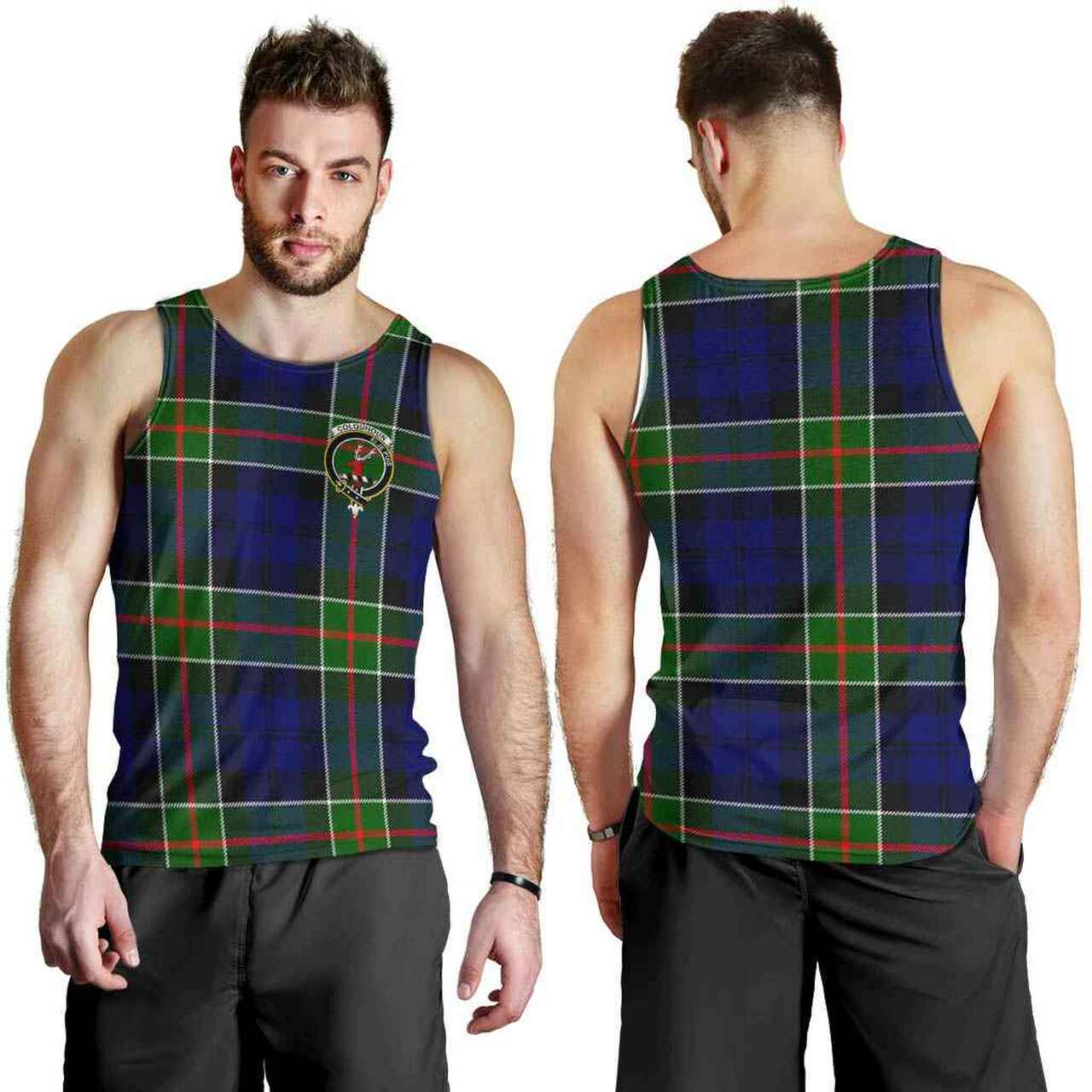 Colquhoun Tartan Crest Men Tank Top