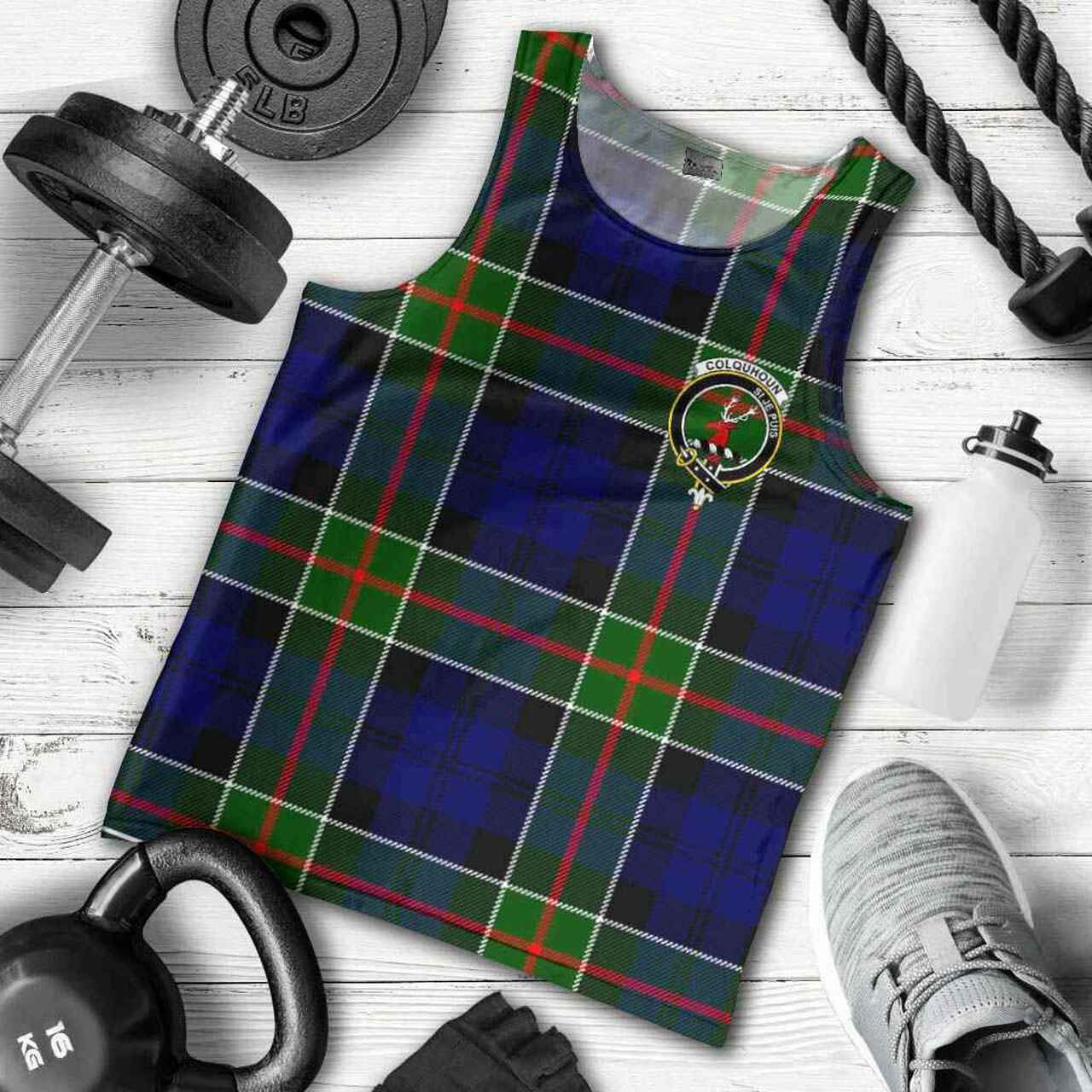 Colquhoun Tartan Crest Men Tank Top