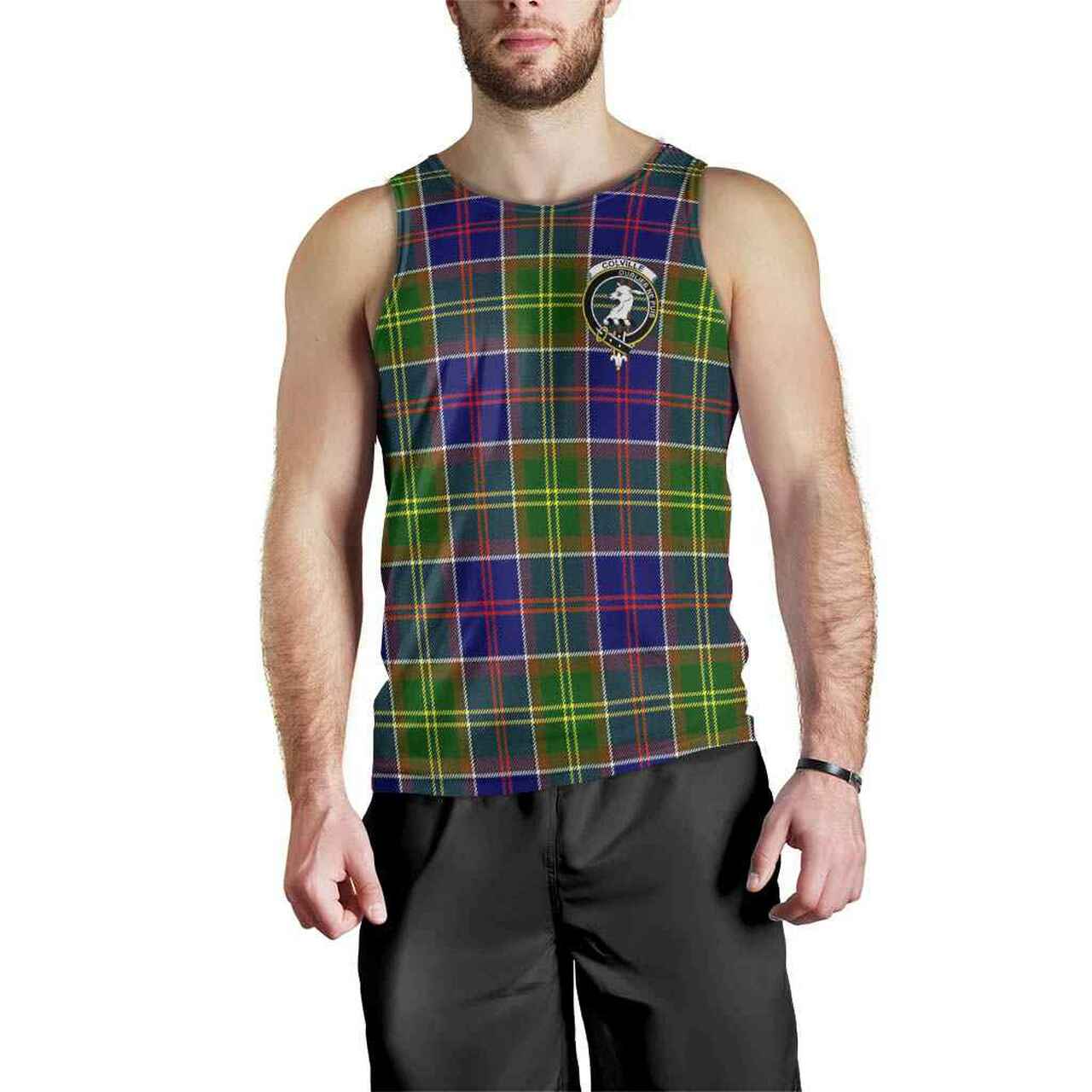 Colville Tartan Crest Men Tank Top