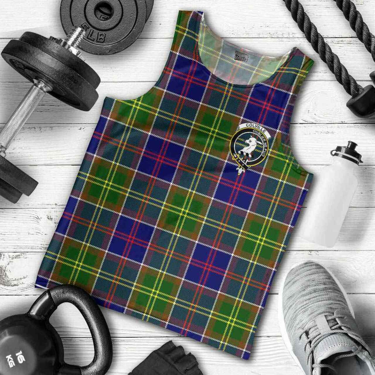 Colville Tartan Crest Men Tank Top