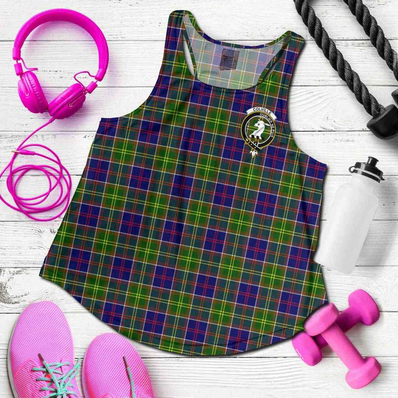 Colville Tartan Crest Women Racerback Tank