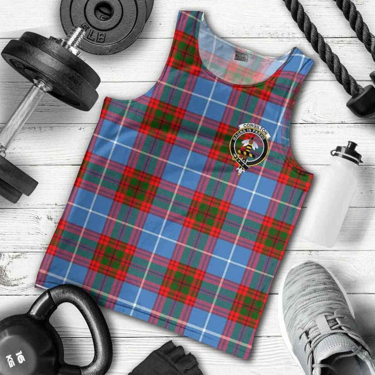 Congilton Tartan Crest Men Tank Top