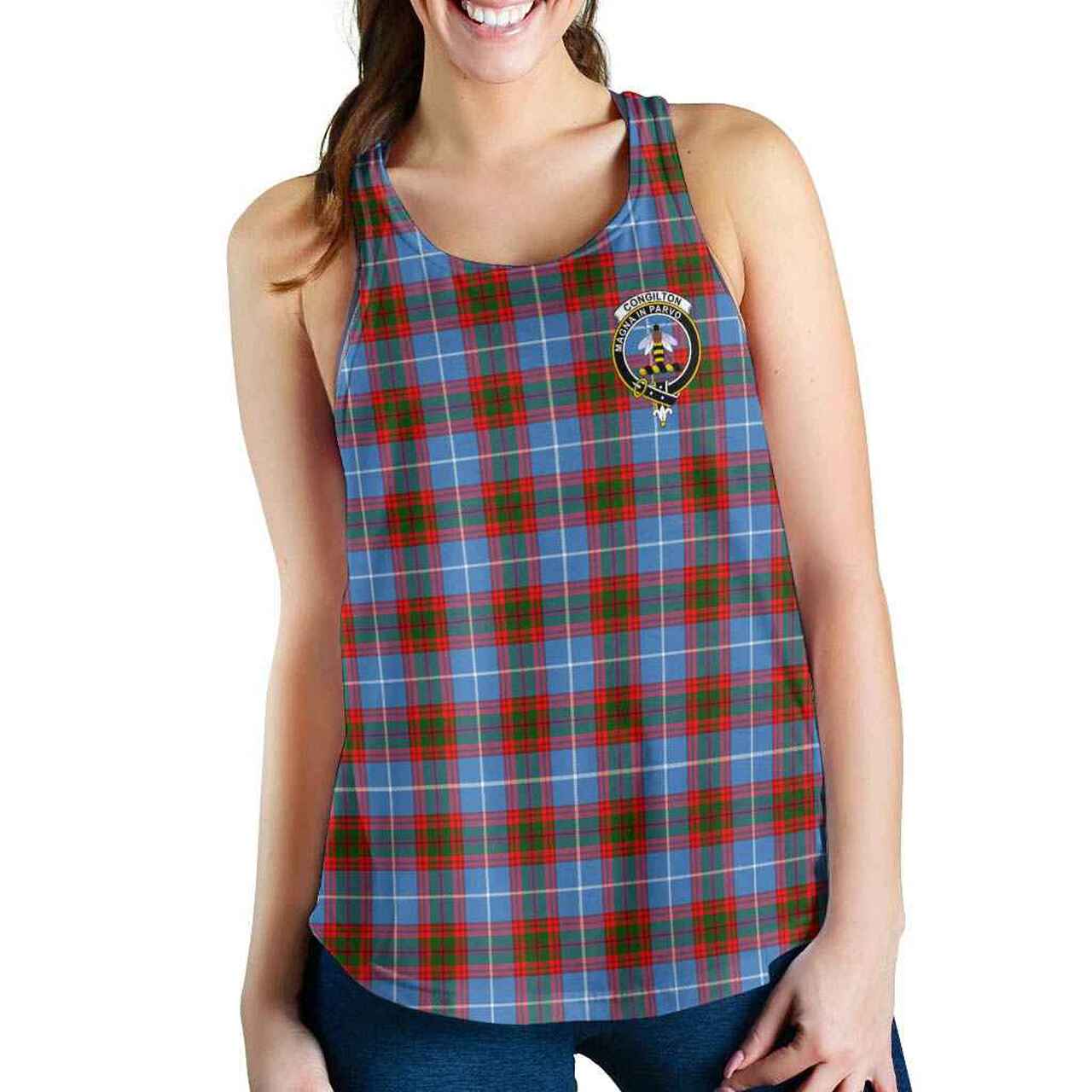 Congilton Tartan Crest Women Racerback Tank