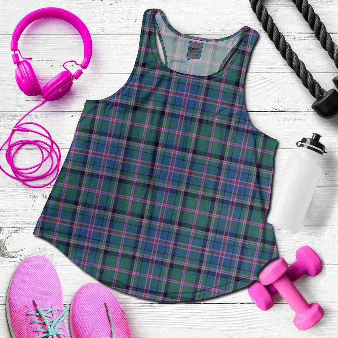 Cooper Ancient Tartan Plaid Women Racerback Tank