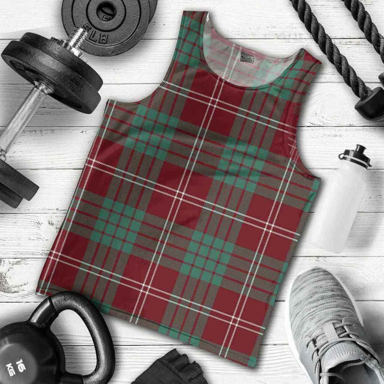 Crawford Modern Tartan Plaid Men Tank Top