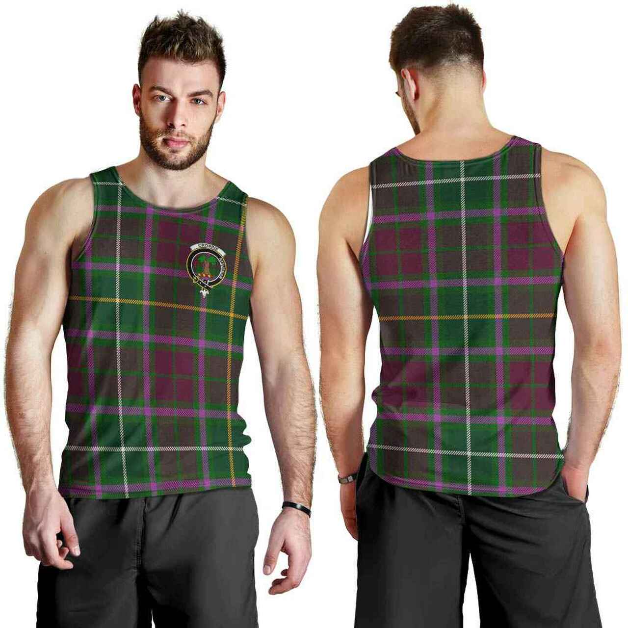 Crosbie Tartan Crest Men Tank Top