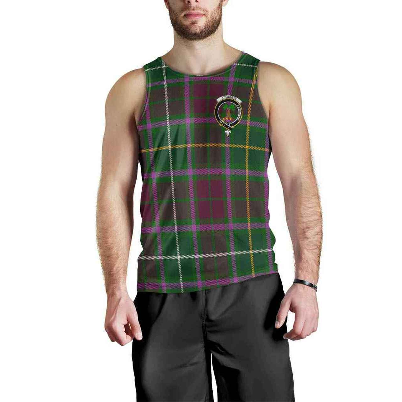 Crosbie Tartan Crest Men Tank Top