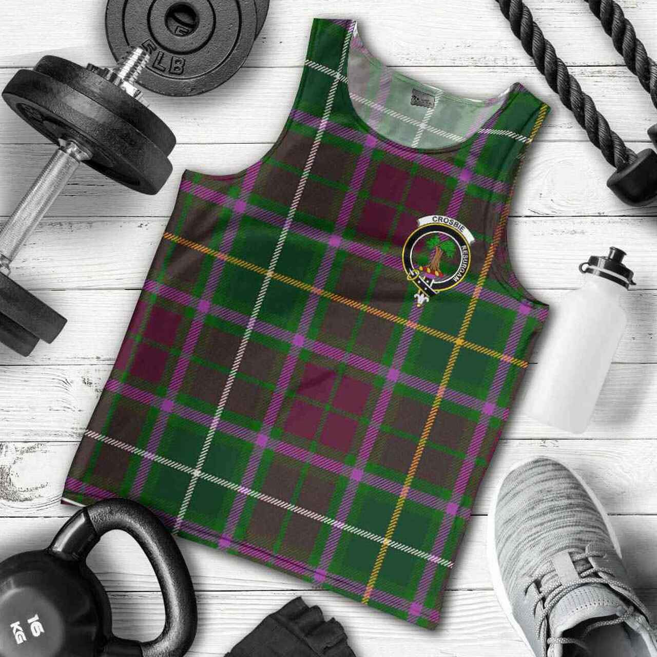 Crosbie Tartan Crest Men Tank Top