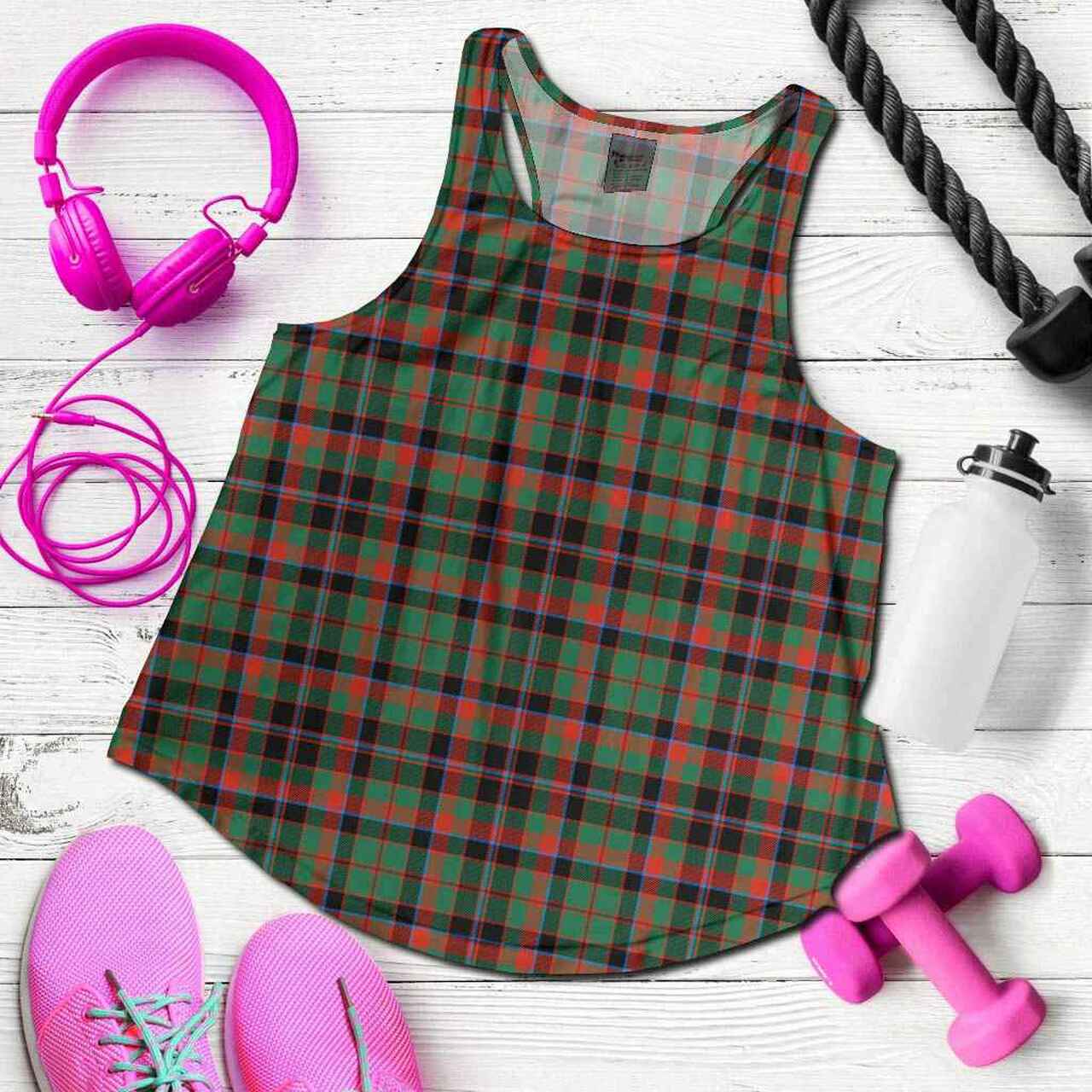 Cumming Hunting Ancient Tartan Plaid Women Racerback Tank