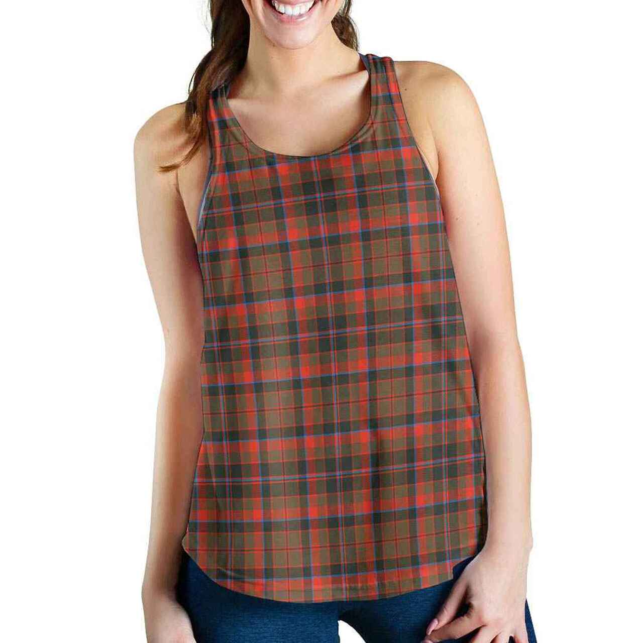 Cumming Hunting Weathered Tartan Plaid Women Racerback Tank