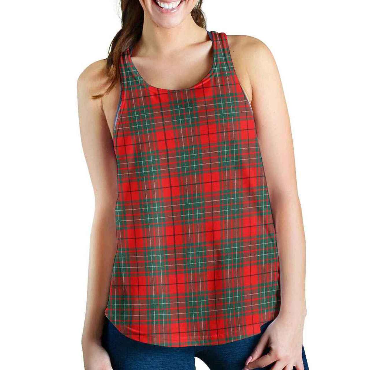 Cumming Modern Tartan Plaid Women Racerback Tank