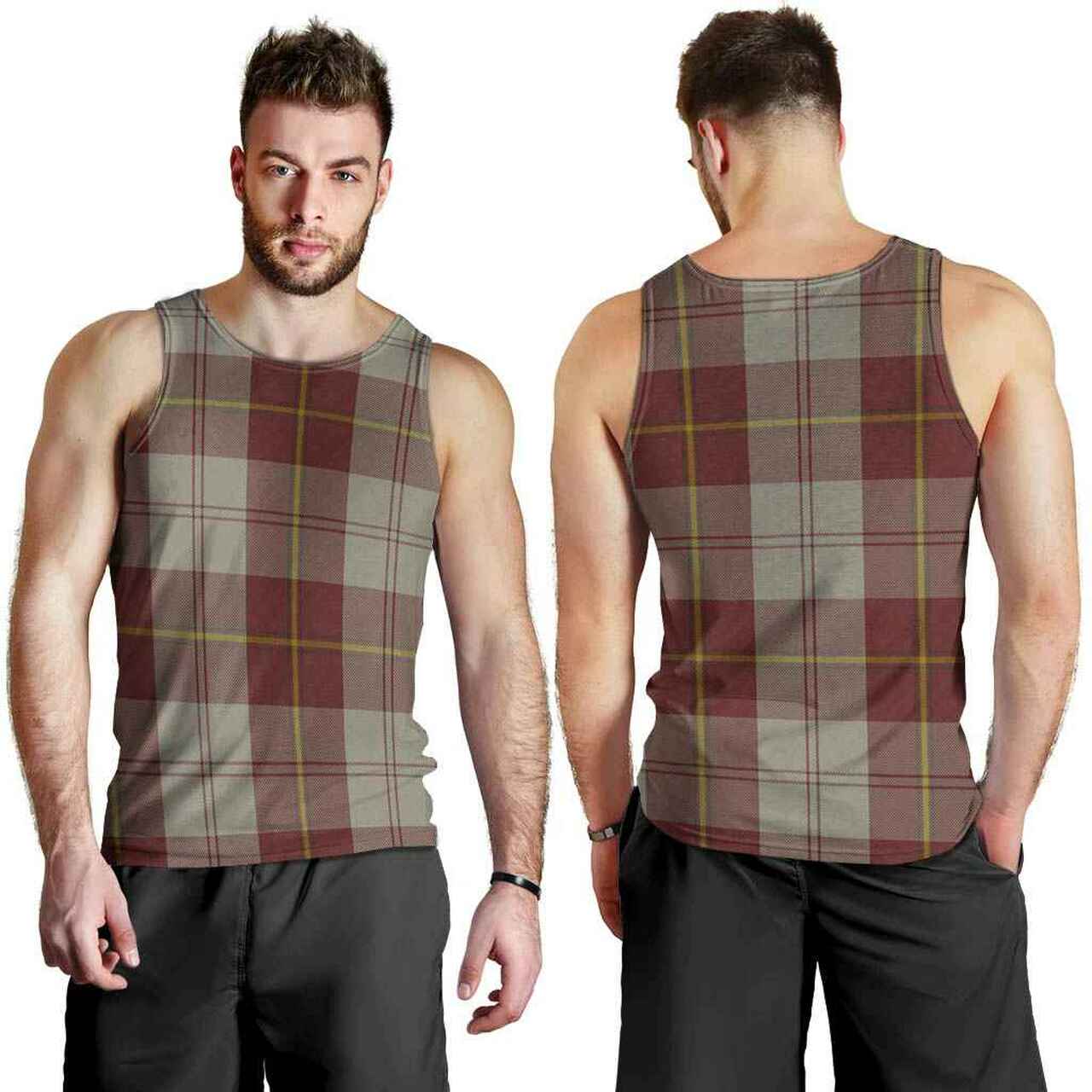 Cunningham Burgundy Dancers Tartan Plaid Men Tank Top