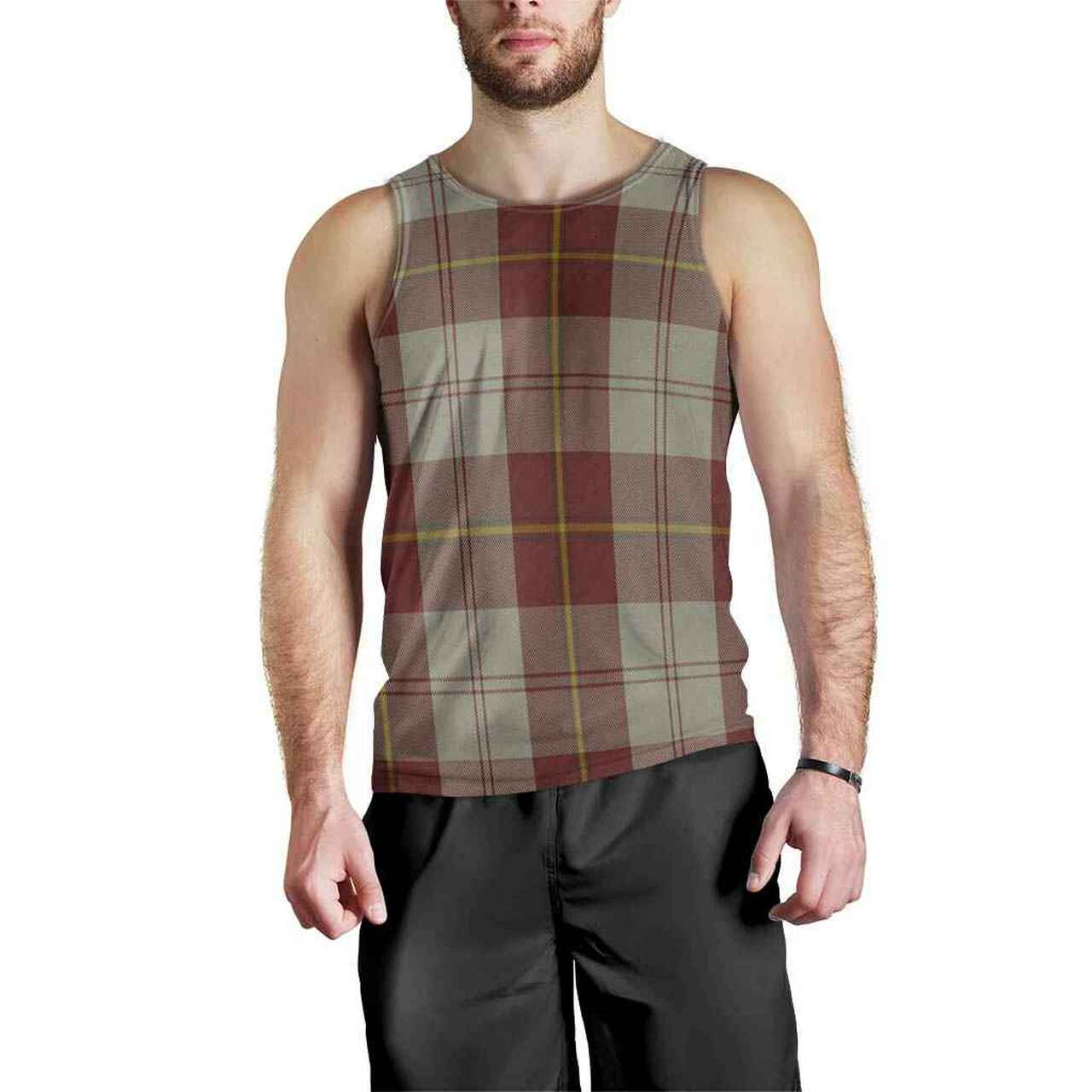 Cunningham Burgundy Dancers Tartan Plaid Men Tank Top