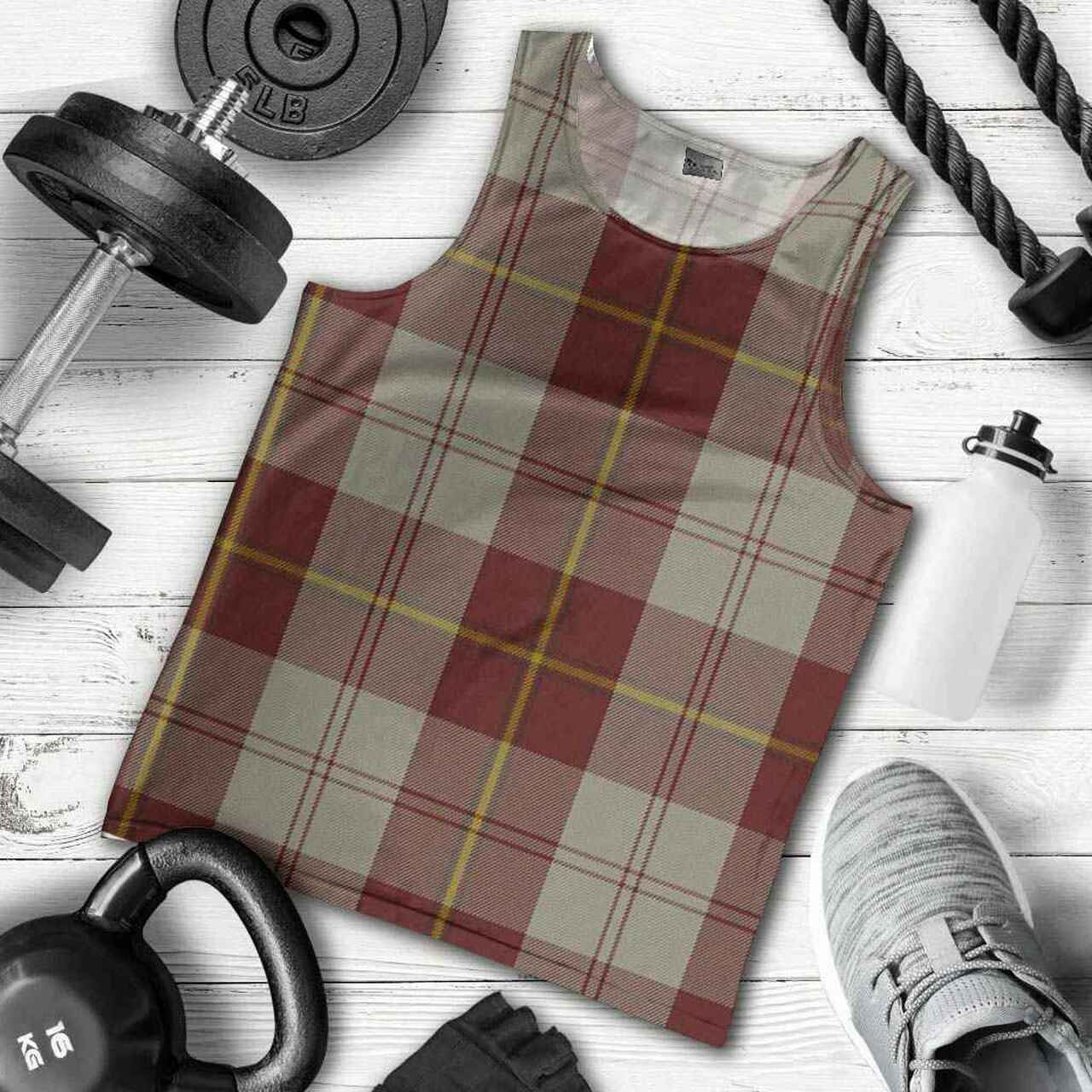 Cunningham Burgundy Dancers Tartan Plaid Men Tank Top