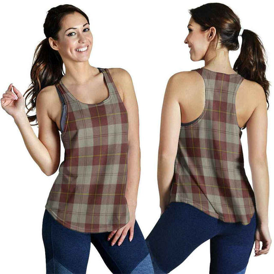 Cunningham Burgundy Dancers Tartan Plaid Women Racerback Tank