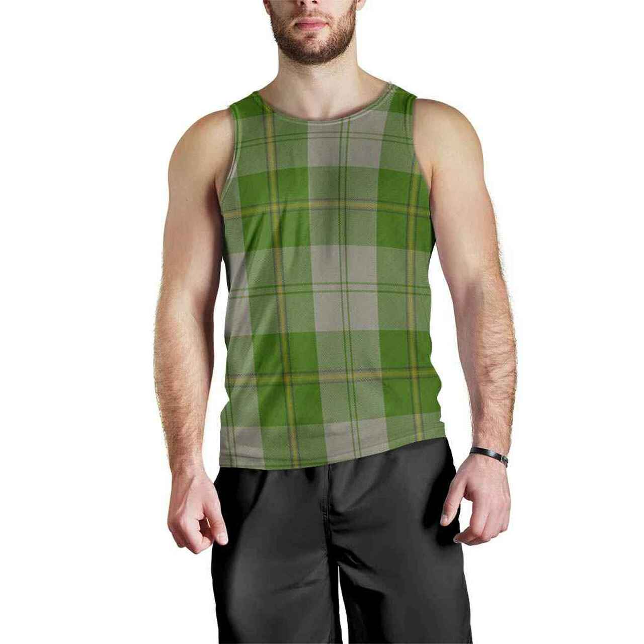 Cunningham Dress Green Dancers Tartan Plaid Men Tank Top