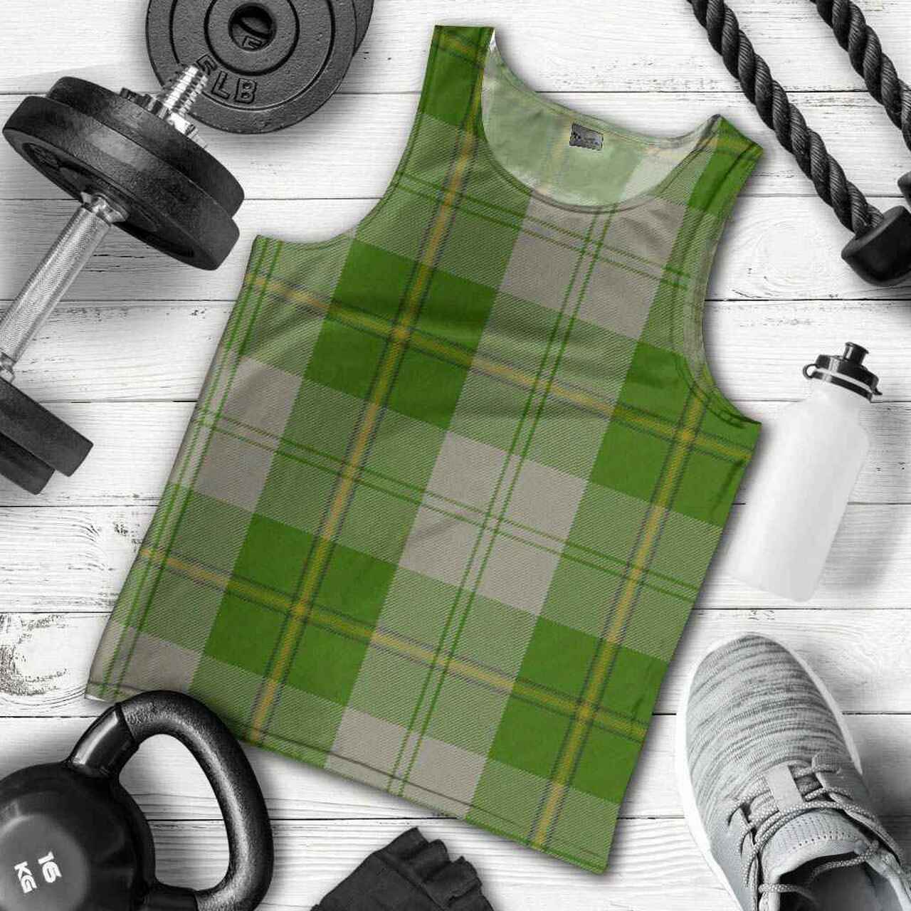 Cunningham Dress Green Dancers Tartan Plaid Men Tank Top