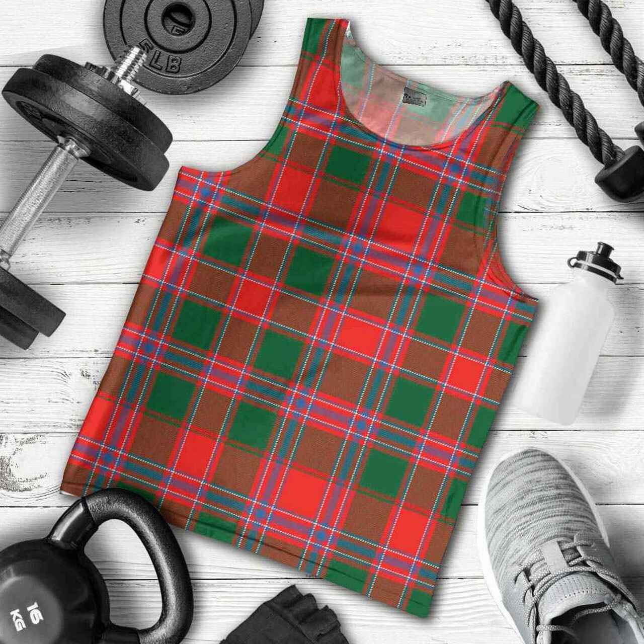 Dalziel Modern Tartan Plaid Men Tank Top