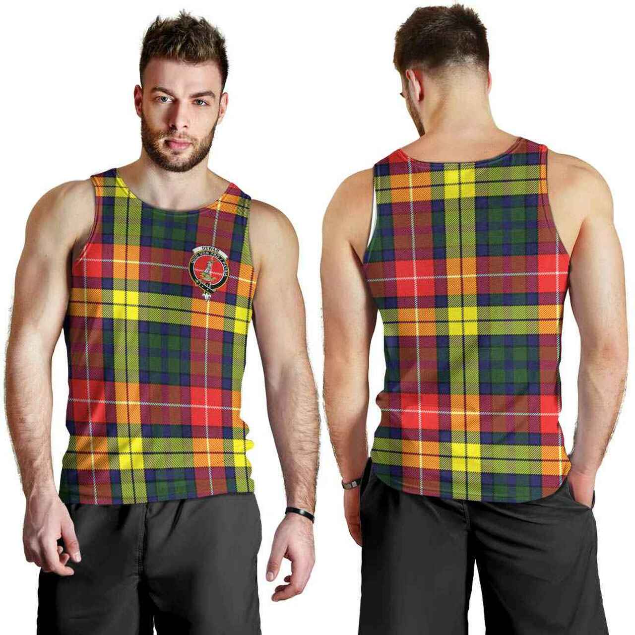 Dewar Tartan Crest Men Tank Top